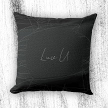 Luv U - Black Trendy Modern Scribble Lines