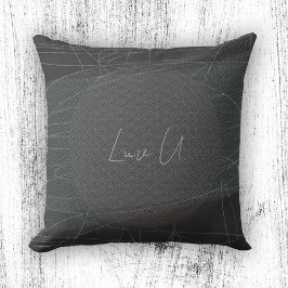 Cojín Decorativo Luv U - Café Moderno Tendy Líneas Garabateadas