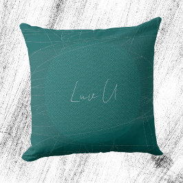 Cojín Decorativo Luv U - Líneas Garabateadas Modernas Verdes