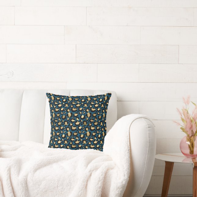 COJÍN DECORATIVO LUXE ANIMAL NAVY GOLD PATCH PILLOW (Sofá)