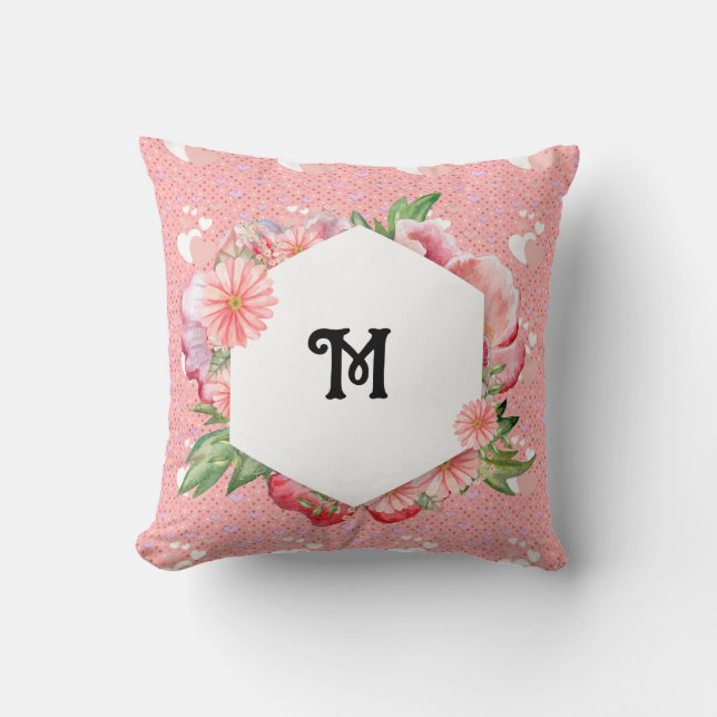 Cojín Decorativo Luxe pink hearts vibrant romantic wallpaper (Anverso)