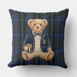 Cojín Decorativo Luxe Preppy Plaid Teddy Bear