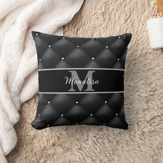 Cojín Decorativo luxurious black design monogramed personalized   (Manta)