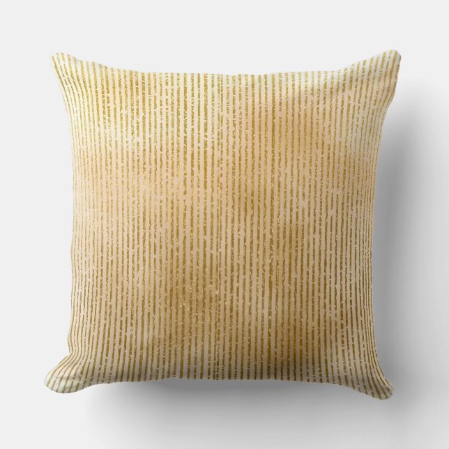 Cojín Decorativo Luxurious Gold Stripes, Modern, Elegant (Anverso)