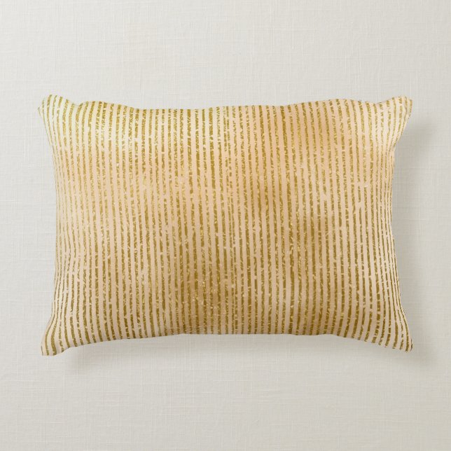 Cojín Decorativo Luxurious Gold Stripes, Modern, Elegant  (Anverso)