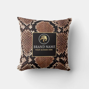Cojín Decorativo Luxury Beauty Salon Brand Brown Snake Skin