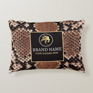 Cojín Decorativo Luxury Beauty Salon Brand Brown Snake Skin