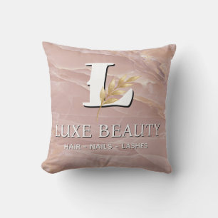 Cojín Decorativo Luxury Blush Pink Marble Beauty Salon Logo