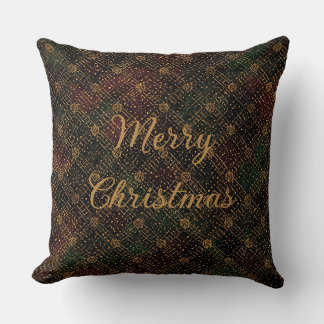 Cojín Decorativo Luxury, Christmas Pattern, Gold Merry Christmas