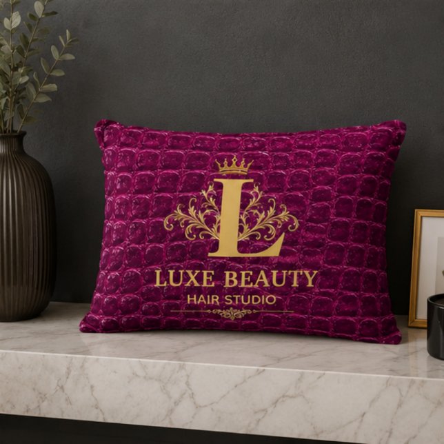 Cojín Decorativo Luxury Crocodile Leather Monogram Gold Initial  (Subido por el creador)