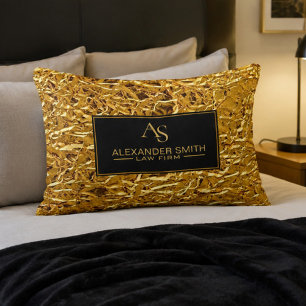 Cojín Decorativo Luxury Crumpled Gold Foil Texture Elegant Metallic