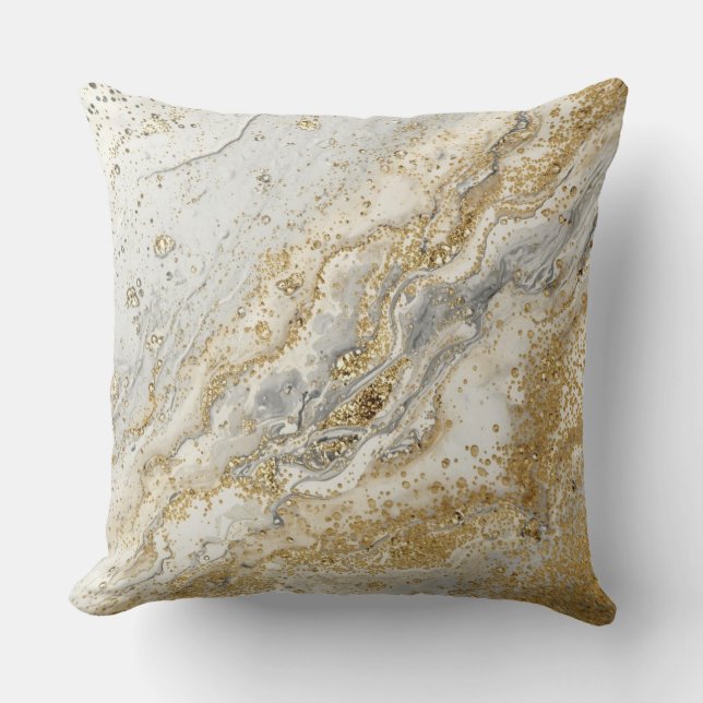 Cojín Decorativo Luxury, Elegant, Modern Gold Grey Pattern (Anverso)