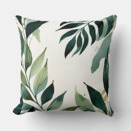 Cojín Decorativo Luxury Emerald Green Gold Botanical Throw Pillow