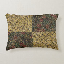 Cojín Decorativo Luxury Flowers and Gold Pattern ,Gold Black Red 