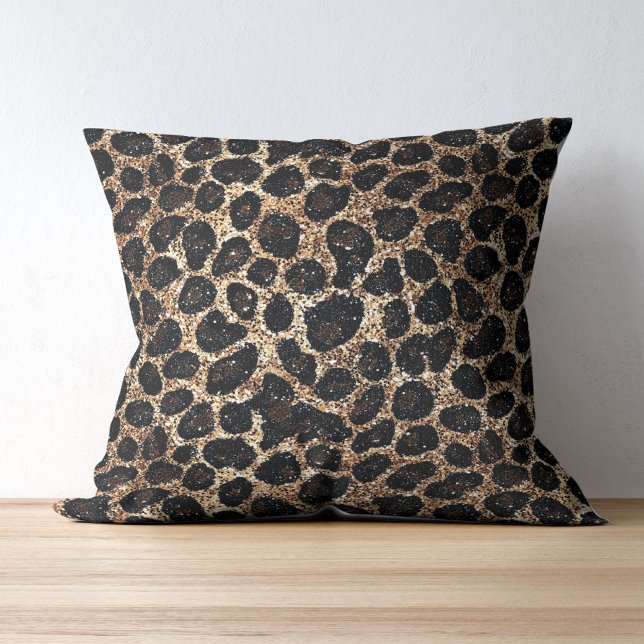 Cojín Decorativo Luxury Glitter Gold Brown Black Leopard Pattern (Subido por el creador)