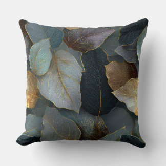 Cojín Decorativo Luxury Gold Leaf Throw Pillow