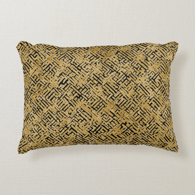 Cojín Decorativo Luxury Gold Pattern ,Gold Black (Anverso)