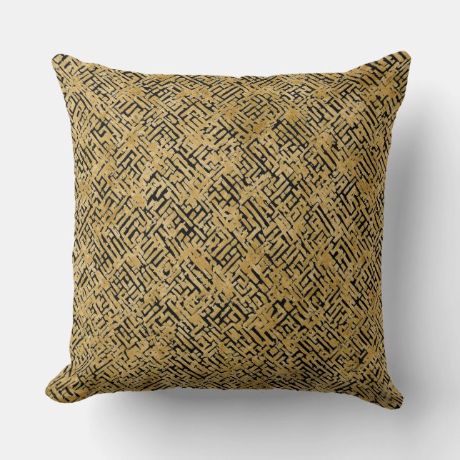Cojín Decorativo Luxury Gold Pattern ,Gold Black (Anverso)