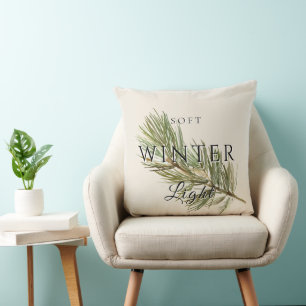 Cojín Decorativo Luz suave de invierno con rama de pino