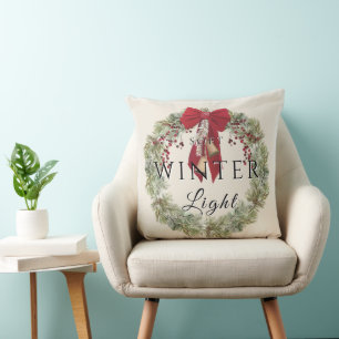 Cojín Decorativo Luz suave de invierno con Wreath Navidad