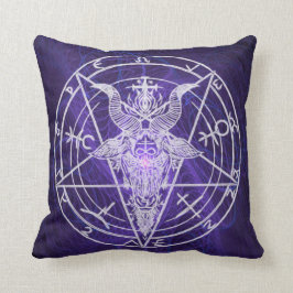 Cojín Decorativo Luz vacía del negro de la energía de Baphomet