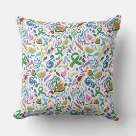 Cojín Decorativo Lyme Heart Awareness Green Ribbon Pillow