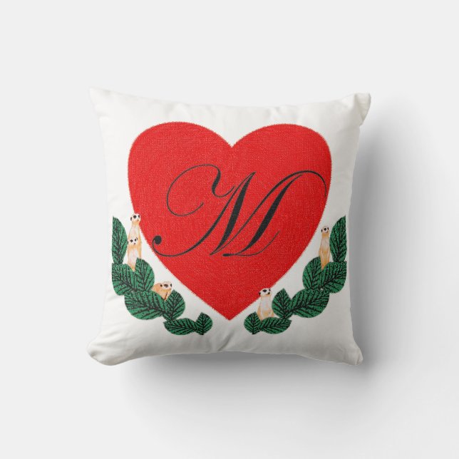 Cojín Decorativo M en el corazón (Anverso)