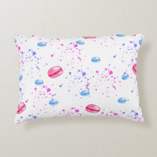 Cojín Decorativo Macarones apetitosos en manchas acuáticas