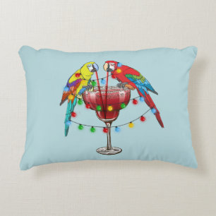 Cojín Decorativo Macaws tropicales bebiendo vino