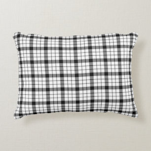 Cojín Decorativo MacFarlane tartan blanco negro plaid