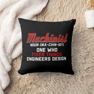 Cojín Decorativo Machinist Noun Machinist significa regalos de inge