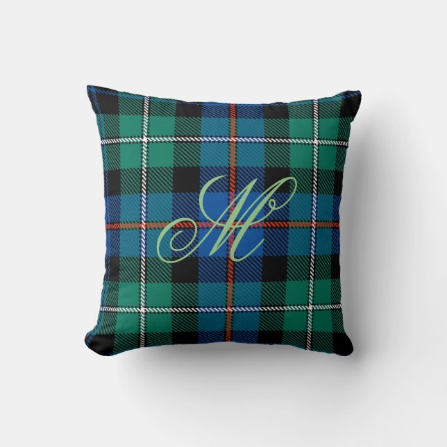 Cojín Decorativo Mackenzie Tartán Monograma Pillow (Anverso)