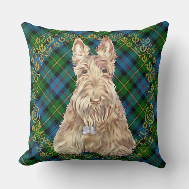 Cojín Decorativo MacLeod de Skye Tartan Scottie (Anverso)