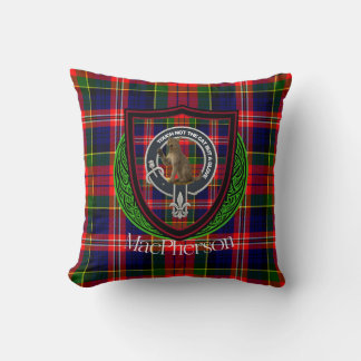 Cojín Decorativo MacPherson Scottish Clan Tartan & Escudo