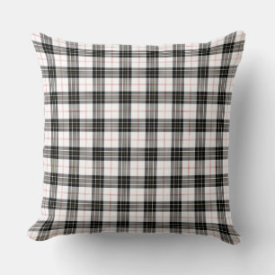 Cojín Decorativo MacPherson tartan blanco negro plaid