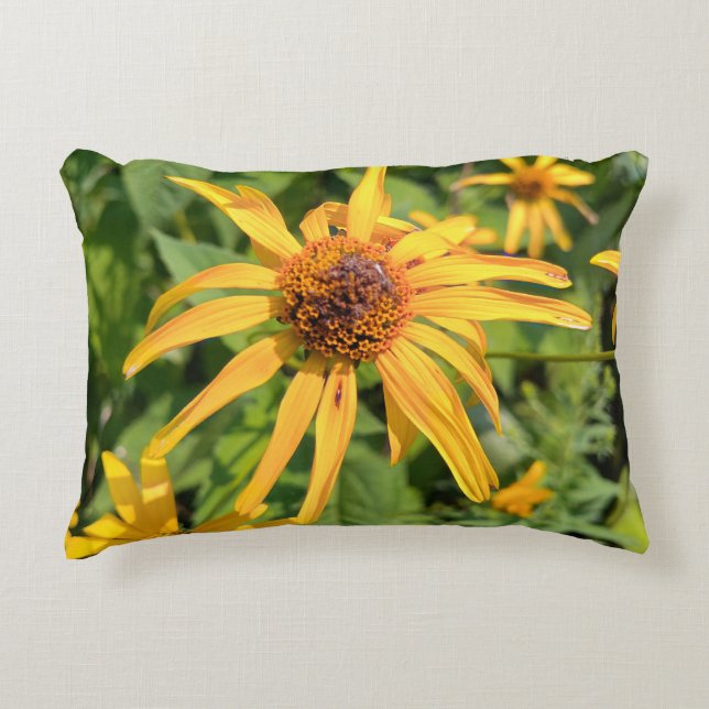 Cojín Decorativo Macro de girasoles falsos (Anverso)