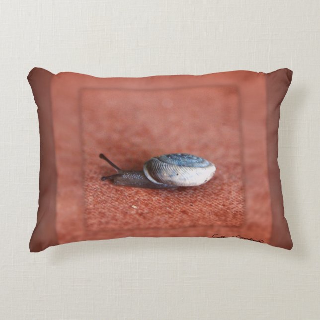 Cojín Decorativo Macrofotografía del caracol en Terracota (Anverso)