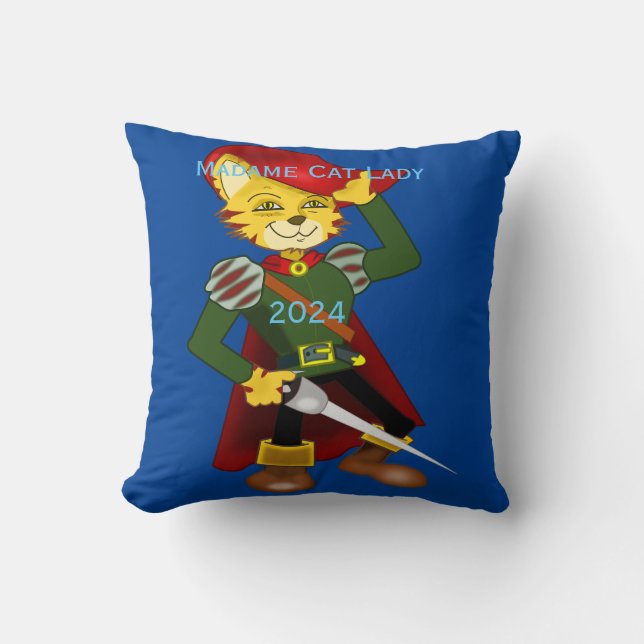 Cojín Decorativo Madame Cat Lady 2024 para el presidente Thunder_Co (Anverso)