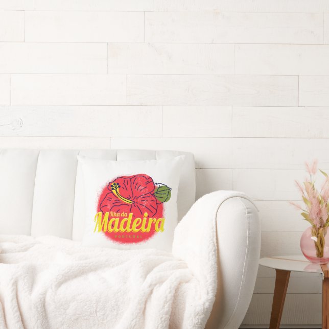 Cojín Decorativo Madeira Hibiscus Flower Island Portugal Souvenir (Sofá)