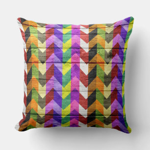 Cojín Decorativo Madera coloreada de patrón de Chevron #5