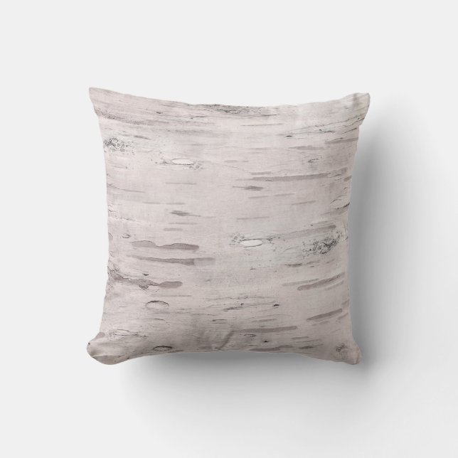 Cojín Decorativo Madera de Abedul Blanco Granero Rústico (Anverso)