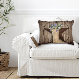 Cojín Decorativo madera de granero rústico estrella vaquera occiden