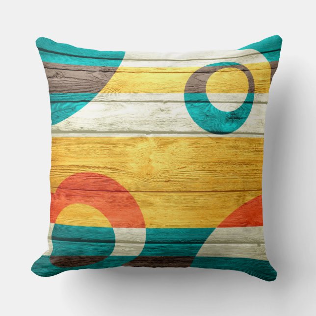 Cojín Decorativo Madera Pastel Moderna Abstracta (Anverso)