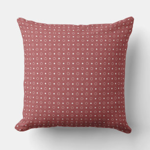 Cojín Decorativo Madera Roja y puntos blancos