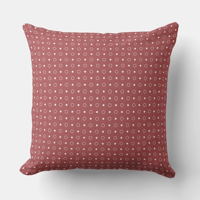 Cojín Decorativo Madera Roja y puntos blancos (Anverso)