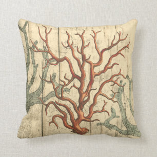 Cojín Decorativo Madera y pequeño coral