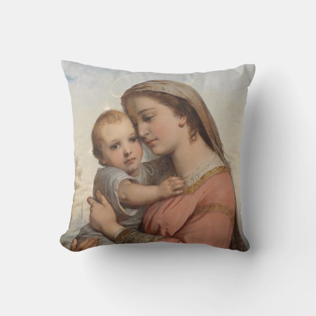 Cojín Decorativo Madona y Niño (Anverso)