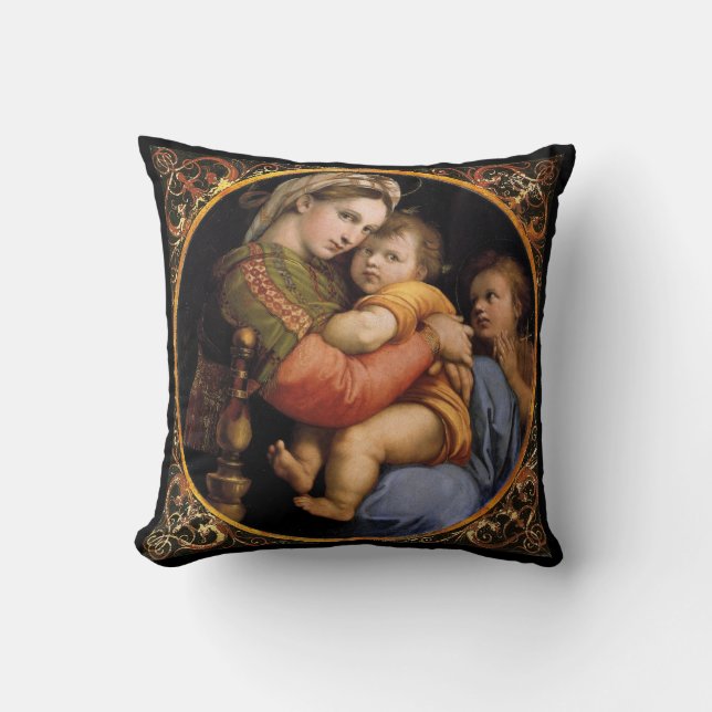 Cojín decorativo Madonna de Raphael (Anverso)