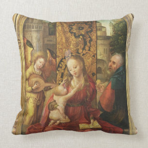 Cojín Decorativo Madonna y el niño Enthroned