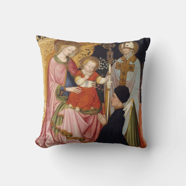 Cojín Decorativo Madonna y niño con el donante (Anverso)